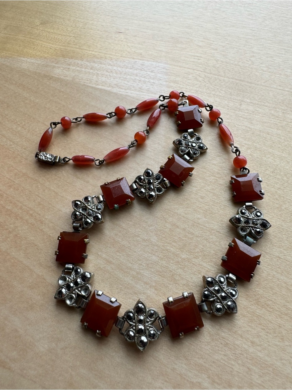 Vintage Czech carnelian necklace
